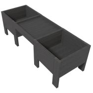 2 jardinières 4pieds table au milieu plastique recyclé - Espace Urbain