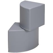 Lot de 2 poufs 1/4 de rond Diabolo enduit PVC Gris