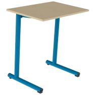 Lot de 2 tables Nila II chants plaqués 70x50 hêtre miel T6 5015 bleu