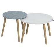 Lot de 2 tables basses gigognes Upcy décor plateau uni - Tizu