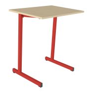 Lot de 2 tables fixes Rubi chants plaqués 70x50 hêtre miel T6 3000 rouge