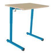 Lot de 2 tables réglables Nila II chants alaisés 70x50 hêtre miel 5015 bleu
