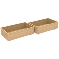 Lot de 2 tiroirs de rangement pour lit Thélia coloris Chêne clair