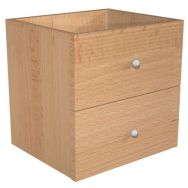 Lot de 2 tiroirs pour meuble de rangement Maxicube - Hêtre