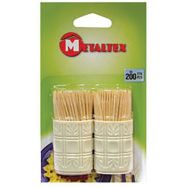 Lot de 2 tonnelets de 100 cure dents en bois