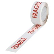 Lot de 36 rouleauxx PVC Blanc FRAGILE 50mmx100 m