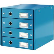 Lot de 3 Bloc de classement Leitz Click & Store, 4 tiroirs Bleu