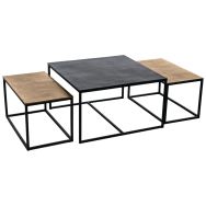 Lot de 3 Tables basses Kumar aluminium-Somcasa