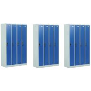 Lot de 3 Vestiaire industrie propre 4 colonnes à monter - Pack de 3
