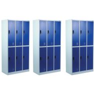 Lot de 3 Vestiaire multicases penderie à 3 colonnes à monter Pack de 3