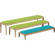 Lot de 3 bancs gigognes Lili panaché:T1 turquoise-T2etT3 vert anis