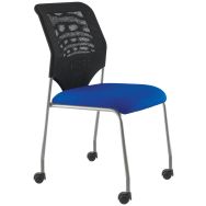 Lot 3 chaises réunion Diaz pied alu à roulettes - Sokoa