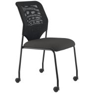 Lot 3 chaises réunion Diaz pied noir à roulettes - Sokoa