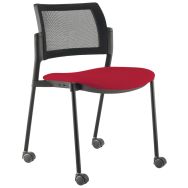 Lot 3 chaises réunion Kyos pied noir à roulettes - Sokoa