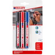 Lot de 3 marqueur permanent e-300 - assortis - Edding