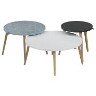 Lot de 3 tables basses gigognes Upcy trio Gris / Bleu / Noir-TIZU