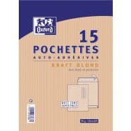 Lot de 450 Pochettes 162x229 90g kraft blond auto adhésive zone D