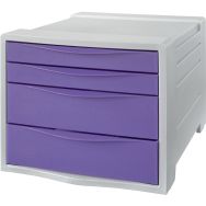 Lot de 4 Bloc de clasement Colour'Breeze 4 tiroirs lavande