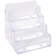 Lot de 4 Distributeur de cartes de visite 4 cases - Cristal