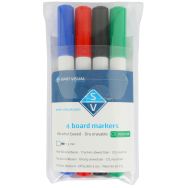 Lot de 4 Marqueurs pour tableaux blancs - Pointe Ogive - 4 coloris