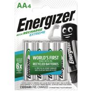 Lot de 4 Piles rechargeables recyclées Extreme - AA/LR06