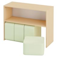 Lot de 4 Poufs en mCousse 40 x 23 x 40 cm - vert