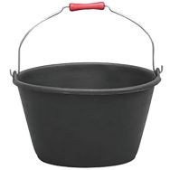 Lot de 4 Seau vendange gradué noir avec poignée en bois 16L