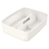 Lot de 4 bacs organiseur MyBox  avec poignée Moyen Blanc