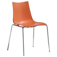 Chaises Zebra 4 pieds peints ou chromé lot 4 - S-CAB
