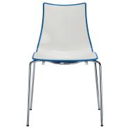 Chaises Zebra bicolore 4 pieds peint ou chromé lot 4 - S-CAB