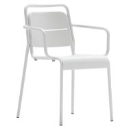 Lot de 4 fauteuils Alma métal outdoor - blanc