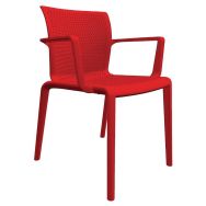 Lot de 4 fauteuils Docker rouge