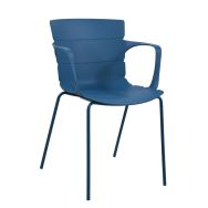 Lot de 4 fauteuils ROMA polypropylène/métal - bleu