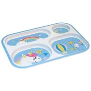 Lot 4 plateaux 4 compartiments 30 x 22,2 Licorne mélamine - Plastorex