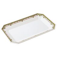 Lot 4 plats octogones décor Pompadour mélamine - Plastorex