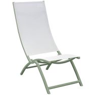 Lot de 4 lounges SUMMER TPEP/alu - chiné blanc/amande
