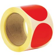 Lot de 500 Pastille adhésive amovible en rouleau ø70mm rouge - Manutan