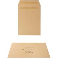 Lot de 500 Pochette 162x229 90g kraft blond autocollante