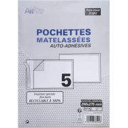 Lot de 50 Pochettes 180x265 125g kraft blanc auto adhésives