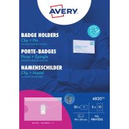 Lot de 50 Porte-badges combi à pince et épingle - Avery