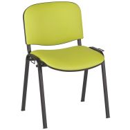 Lot de 5 Chaises Cluny accroch. pied noir PVC M1 Absinthe