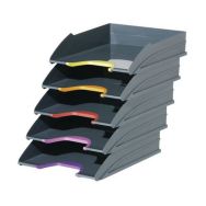 Lot de 5 Corbeilles à courrier Varicolor Gris