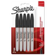 Lot de 5 Marqueur permanent Sharpie Fine capuchonné noir - Sharpie®