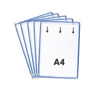 Lot de 5 Poche à pivots - A4 - portrait - bleu