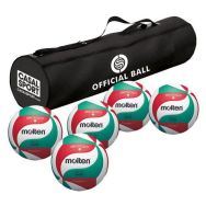 Lot de 5 ballons de volley Molten V5M5000 + sac de rangement
