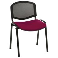 5 chaises Bliz piètement noir dossier résille noir assise tissu - GMCE