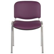 Lot de 5 chaises Cluny Piètement gris alu tissu PVC M1 coloris Prune