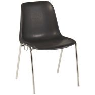 Lot de 5 chaises coque M2 Panama piètement chromé coloris Noir
