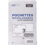 Lot de 60 Pochettes matelassées 120x215mm kraft blanc