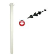 Lot de 6 Poteau PVC avec pointe et crochets - Blanc - Novap